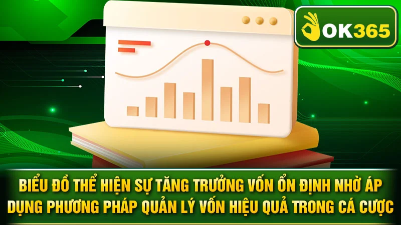 Biểu đồ thể hiện sự tăng trưởng vốn ổn định nhờ áp dụng phương pháp quản lý vốn hiệu quả trong cá cược.