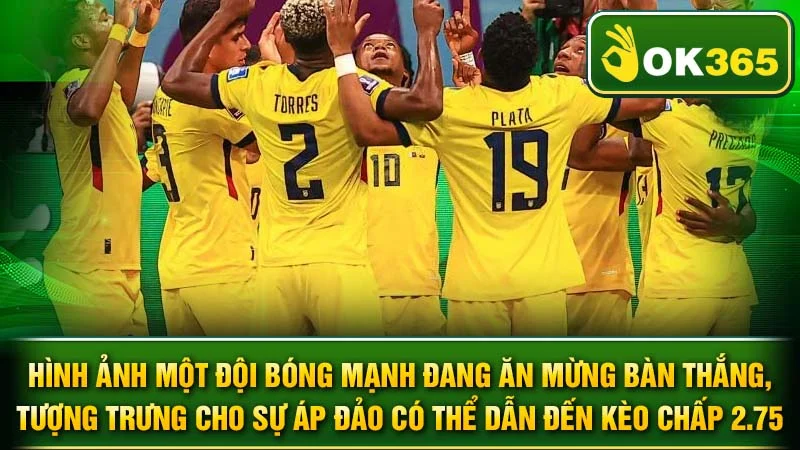 Hình ảnh sân vận động với hai đội bóng đang thi đấu, minh họa cho một trận đấu có thể xuất hiện kèo chấp 0.75.