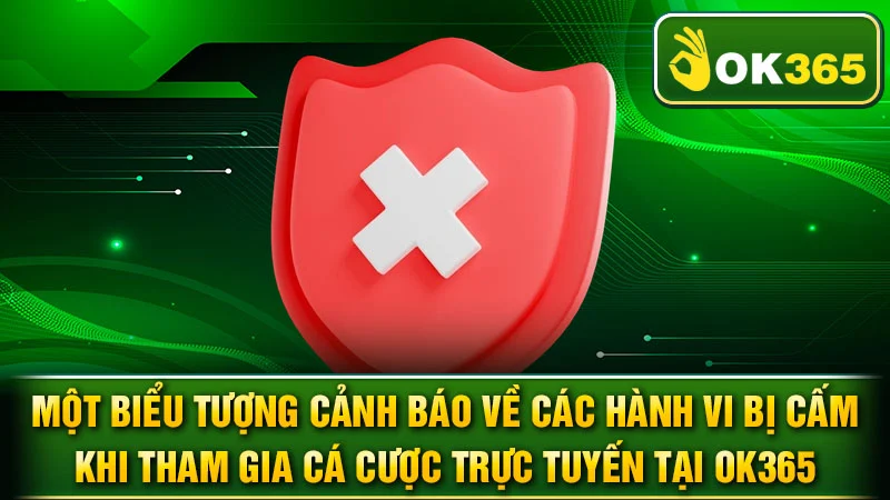 Một biểu tượng cảnh báo về các hành vi bị cấm khi tham gia cá cược trực tuyến tại OK365.