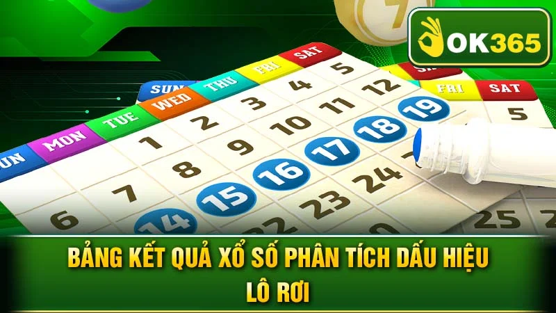 Bảng kết quả xổ số phân tích dấu hiệu lô rơi