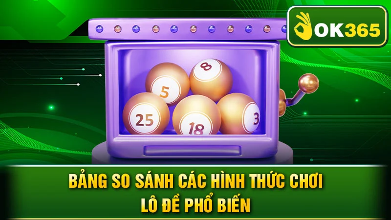 Bảng so sánh các hình thức chơi lô đề phổ biến