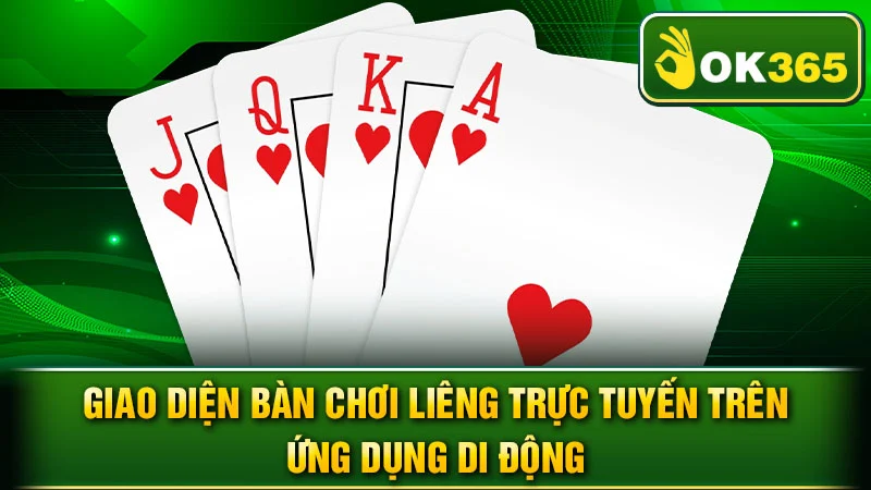 Giao diện bàn chơi Liêng trực tuyến trên ứng dụng di động.