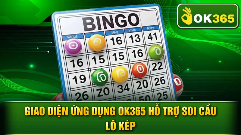 Giao diện ứng dụng ok365 hỗ trợ soi cầu lô kép